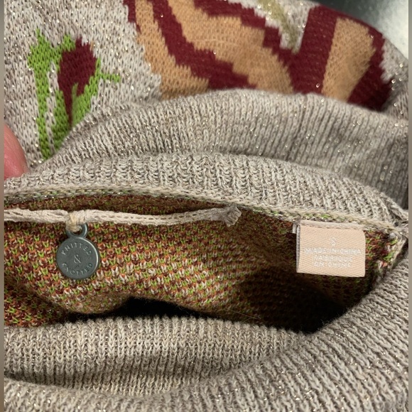 Anthropologie Knit and Knotted Embroidered Petals Swing Sweater Dress S - Picture 3 of 13